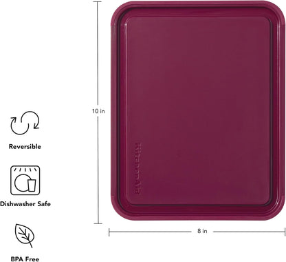 KitchenAid Classic Plastic Cutting Board with Perimeter Trench and Non Slip Edges, Dishwasher Safe, 12 inch x 18 inch, Gray