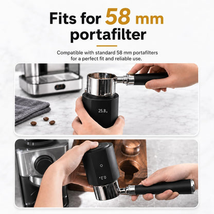 Espresso Scale with Auto Timer, 3‑in‑1 SUS304 Coffee Dosing Cup, 0.1g Precision 300g, USB‑C Rechargeable OLED Display, Portable Shot Scale for Coffee Beans & Ground Powder, Black
