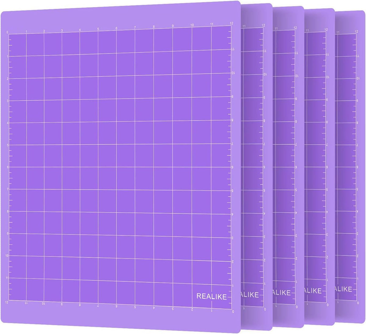 REALIKE 12x12 Light Cutting Mat Compatible with Cricut Maker 3/Maker 4/Maker/Explore 3/4/Air 2/Air/One(3 Mats), Gridded Adhesive Non-Slip Cut Mat for Crafts, Quilting, Sewing and All Arts