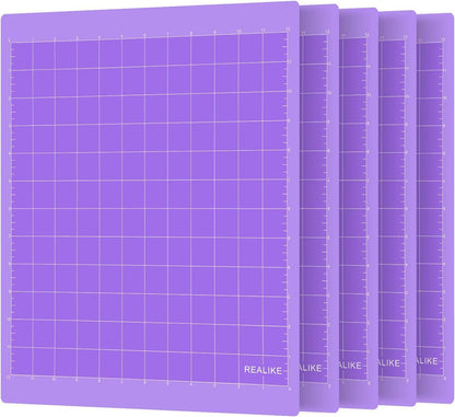 REALIKE 12x12 Light Cutting Mat Compatible with Cricut Maker 3/Maker 4/Maker/Explore 3/4/Air 2/Air/One(3 Mats), Gridded Adhesive Non-Slip Cut Mat for Crafts, Quilting, Sewing and All Arts