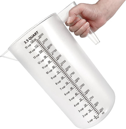 Plastic Measuring Cup with Handle, Pool Chemical Measuring Cup, Plastic Measuring Pitcher for Liquid Mixing, Pouring, Lawn Care, Pet Food, Motor Oil, Laboratory and More (32, Fluid Ounces, 1000ml)
