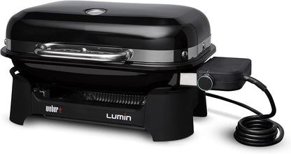 Weber Lumin Compact Outdoor Electric Barbecue Grill, Light Green - Great Small Spaces such as Patios, Balconies, and Decks, Portable and Convenient
