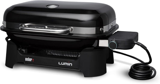 Weber Lumin Compact Outdoor Electric Barbecue Grill, Light Green - Great Small Spaces such as Patios, Balconies, and Decks, Portable and Convenient
