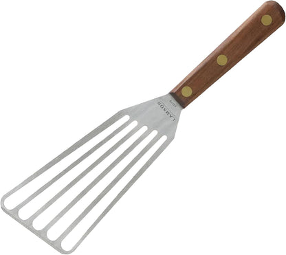 Lamson Fish Spatula, Slotted Metal Turner, 3 x 6 In, Right Hand | Ultra Durable composite handle, dishwasher safe; flexible stainless blade; a dedicated left-handed model is available