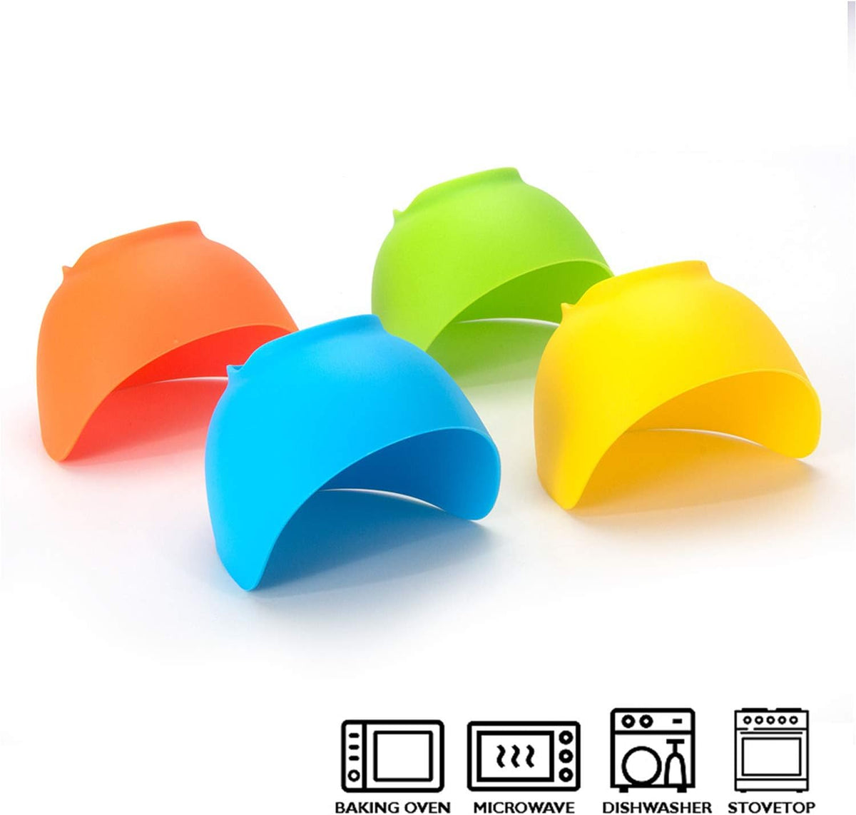 Silicone Egg Poacher Cups, 4 Pack with Stable Ring Base