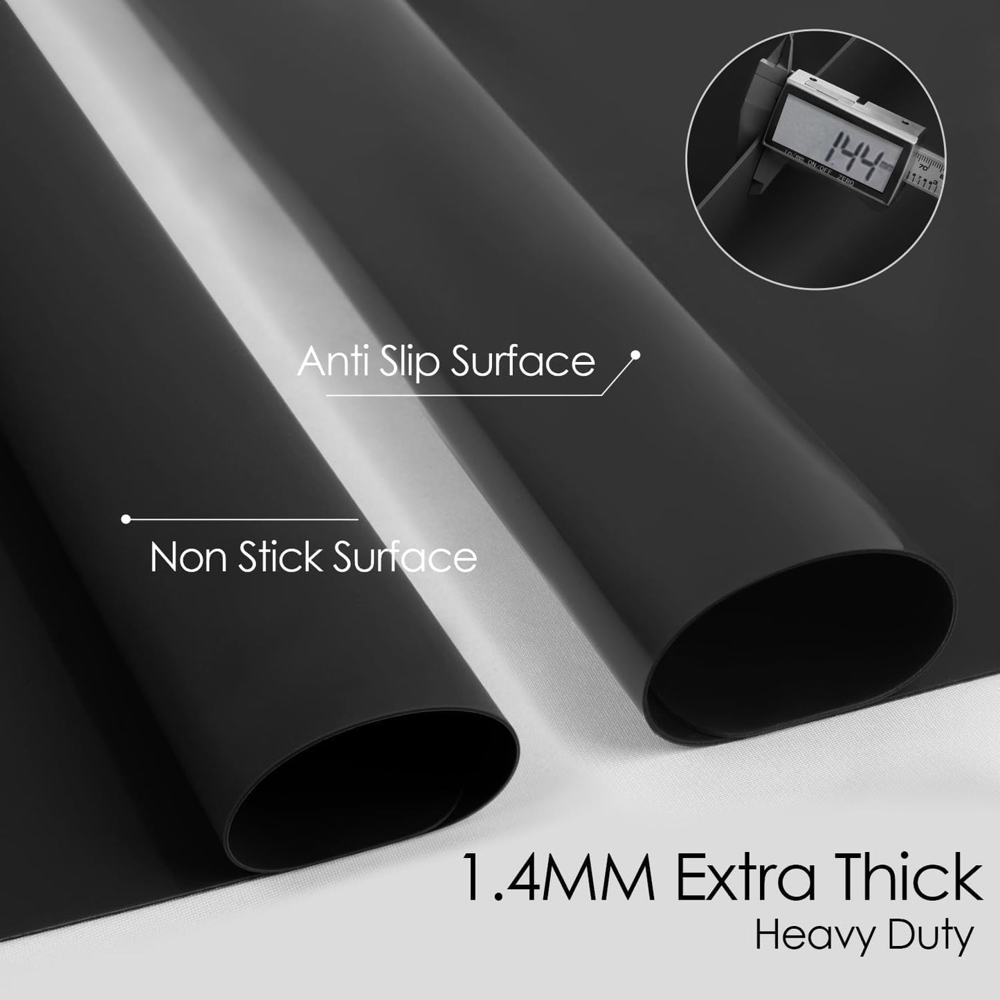 Extra Large Silicone Mat, 31.5x23.6 Inch Heat Resistant Mat for Kitchen Counter, Non Stick Silicone Baking Mat for Dough and Pastry, Thick Silicone placement Countertop Protector, Black countertop mat