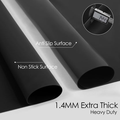 Extra Large Silicone Mat, 31.5x23.6 Inch Heat Resistant Mat for Kitchen Counter, Non Stick Silicone Baking Mat for Dough and Pastry, Thick Silicone placement Countertop Protector, Black countertop mat