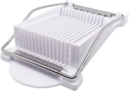 Egg Slicer for Hard Boiled Eggs, Food Slicer with 14 Stainless Steel Wires, Heavy Duty Hard Boiled Egg Cutter, Spam Slicer for Soft Fruit Strawberry Luncheon Meat Home Use (1Pcs, Yellow)