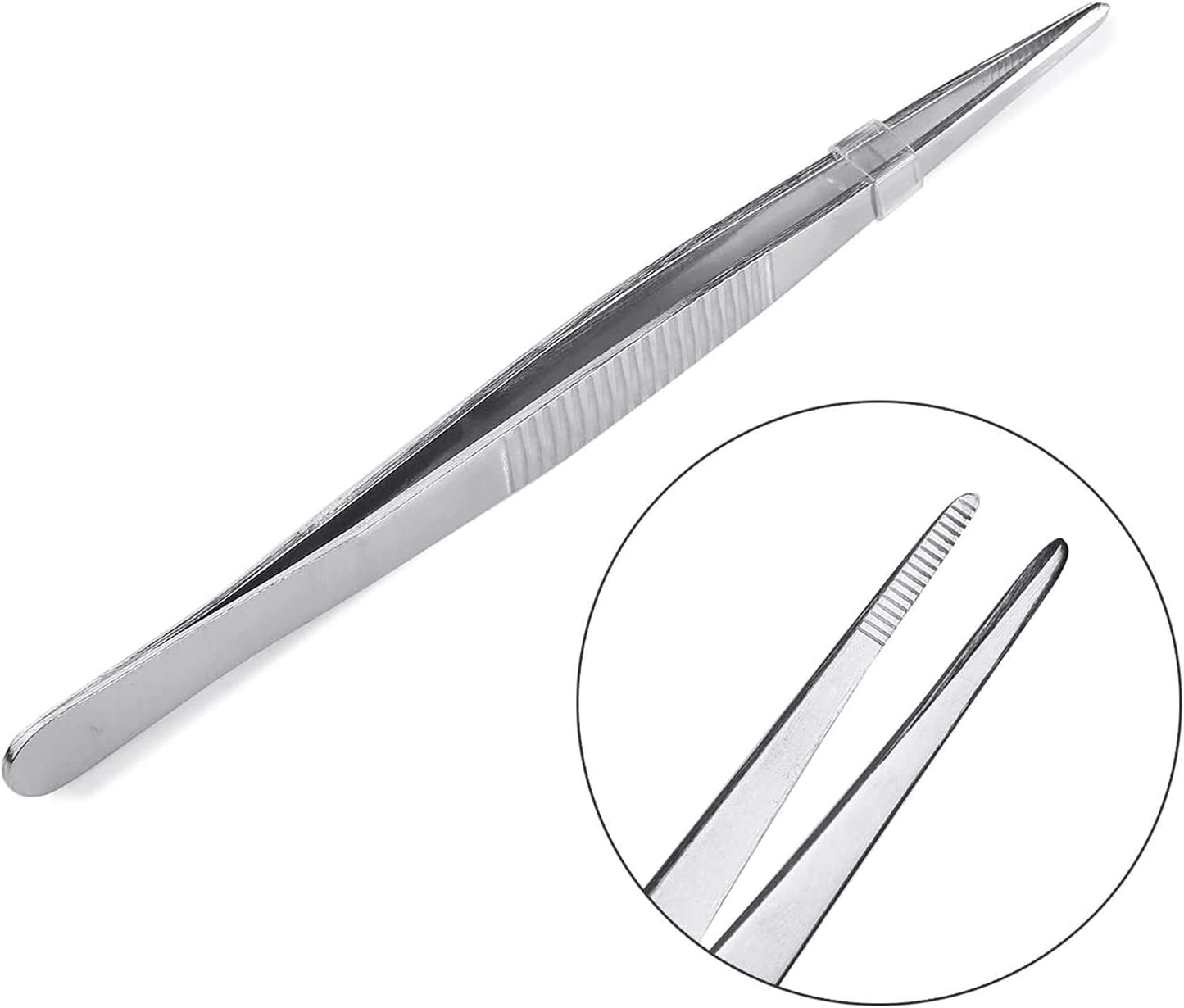 2-Pack 12-Inch BBQ Kitchen Tweezers Tongs, Extra-Long Stainless Steel Cooking Tweezers Dishwasher Safe for Grilling, Baking & Food Prep (12Inch BBQ Tongs)
