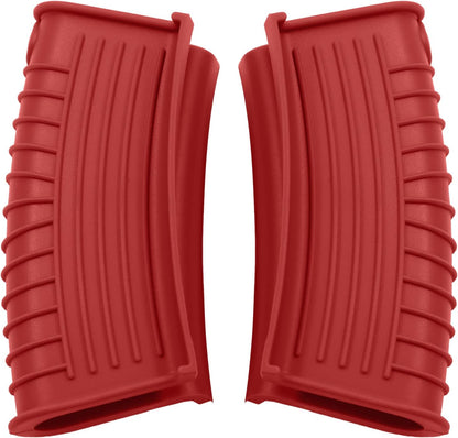 Murtenze 4 Pack Silicone Assist Handle Holder, Non-Slip Hot Pan Handle Covers Heat Resistant Grip Sleeve for Griddles Frying Pans Skillet (Red)