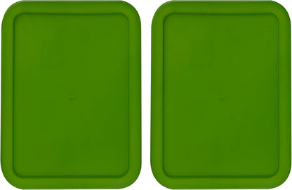 Replacement Lids fits Pyrex 3-Cup Glass Food Storage Container Bowls, (7.75 x 5.75-Inch) Plastic Rectangle Lids Covers for Pyrex 7210-PC, Airtight & Leakproof (4-Pack, Turquoise)