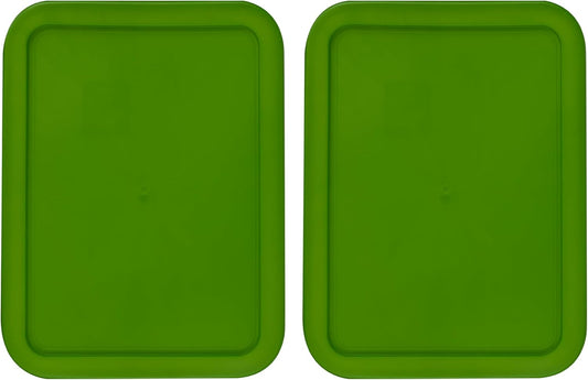Replacement Lids fits Pyrex 3-Cup Glass Food Storage Container Bowls, (7.75 x 5.75-Inch) Plastic Rectangle Lids Covers for Pyrex 7210-PC, Airtight & Leakproof (4-Pack, Turquoise)