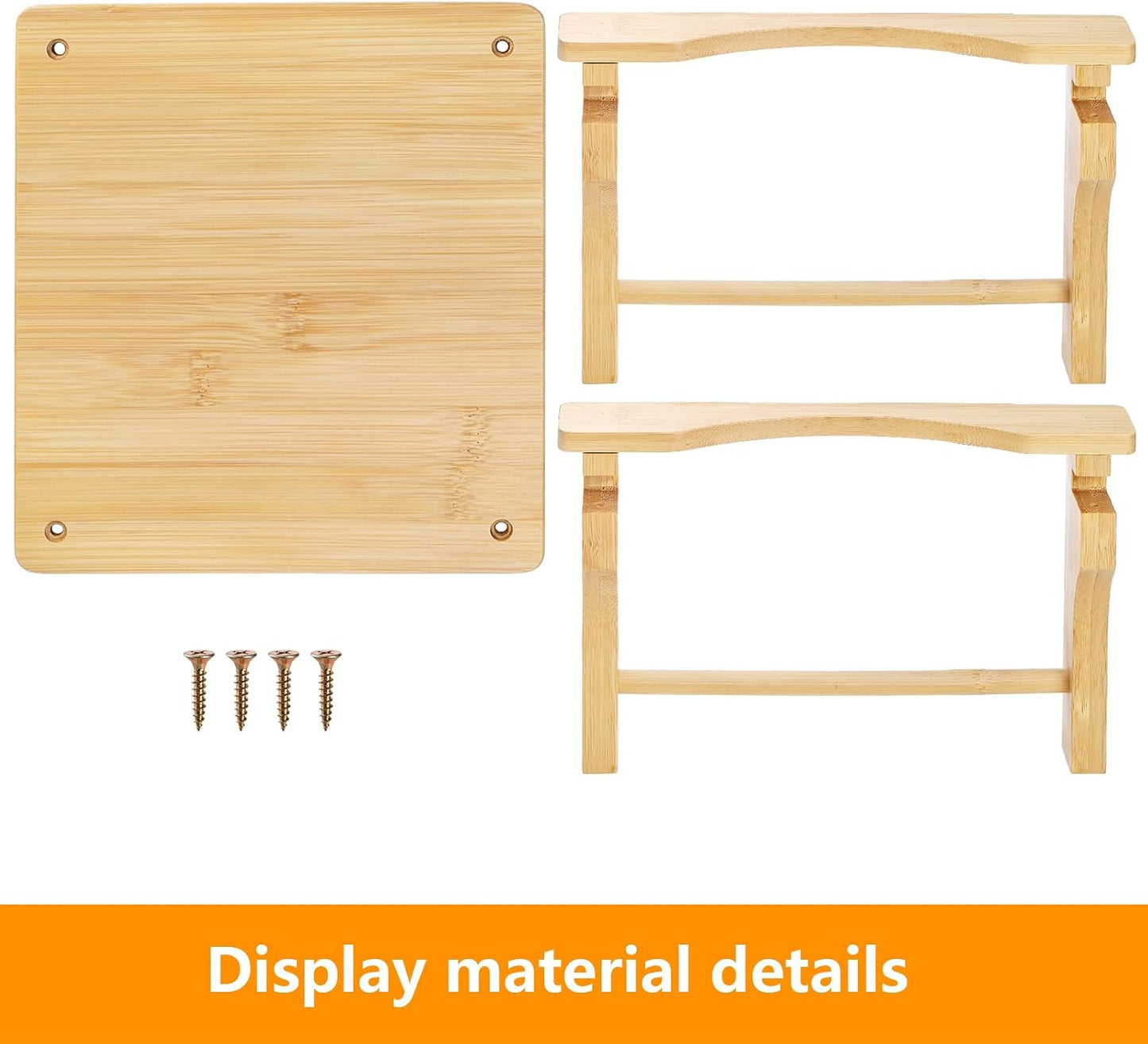 Tebery 2 Pack Natural Bamboo Drink Beverage Dispenser Stand, Water Jugs Glass Water Pitcher Base Fits 6-8 Inches Diameter for Home, Parties, and Catering Events