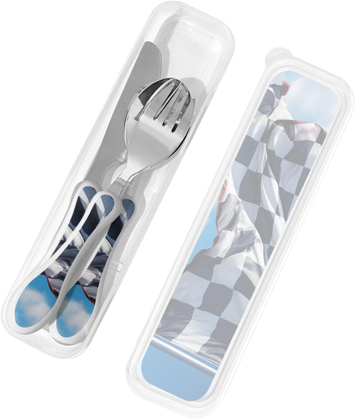 3-Piece Kids Silverware Set With Storage Case, Stainless Steel Reusable Children Safe Knife Spoon Fork Set Classy Flowers Children Flatware Set For Kids Lunch Box