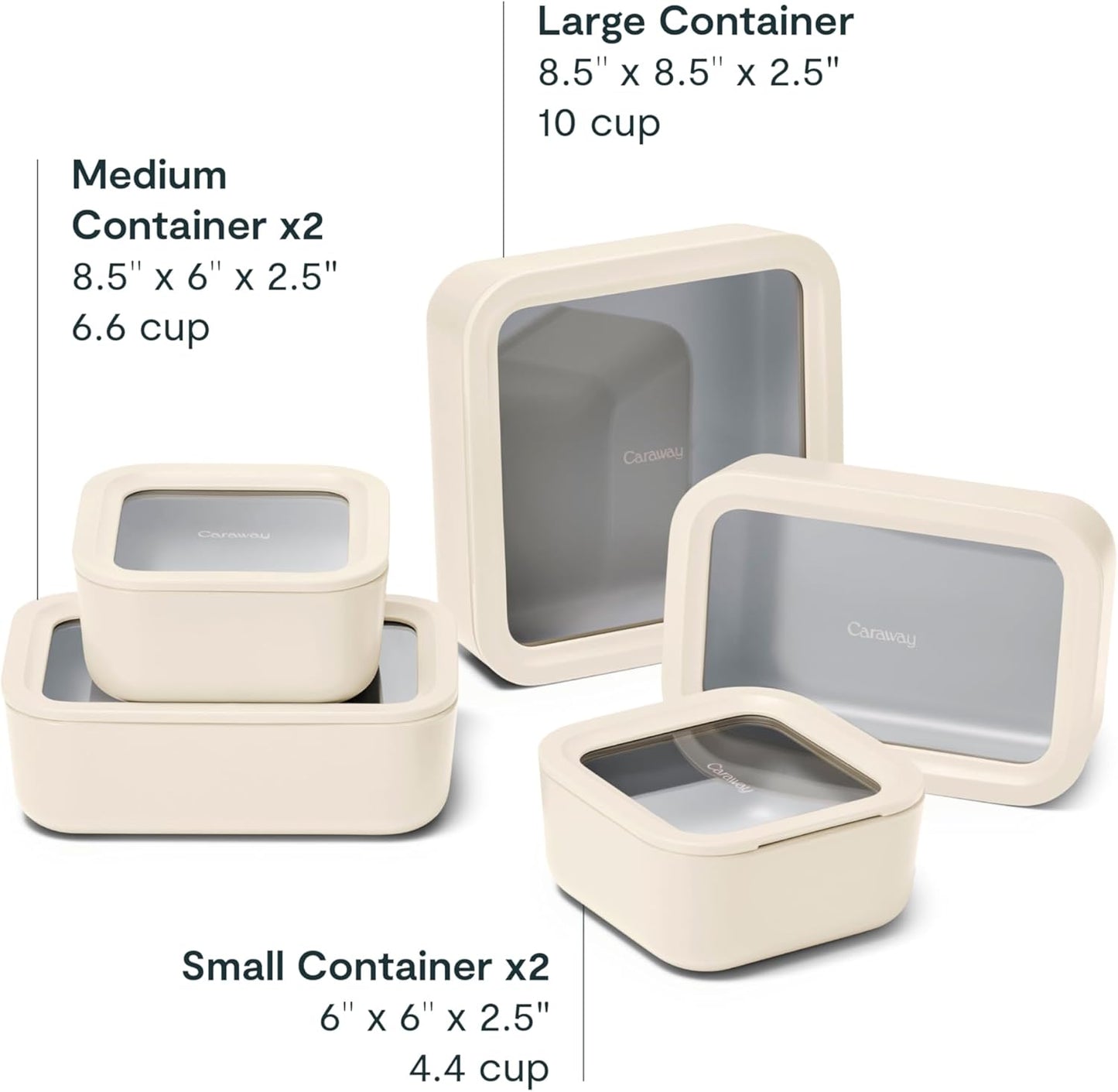 Caraway 13pc Glass Food Storage Container Set - Easy to Store, Non Toxic Lunch Box - with Glass Lids - Includes Storage Organizer - Mist