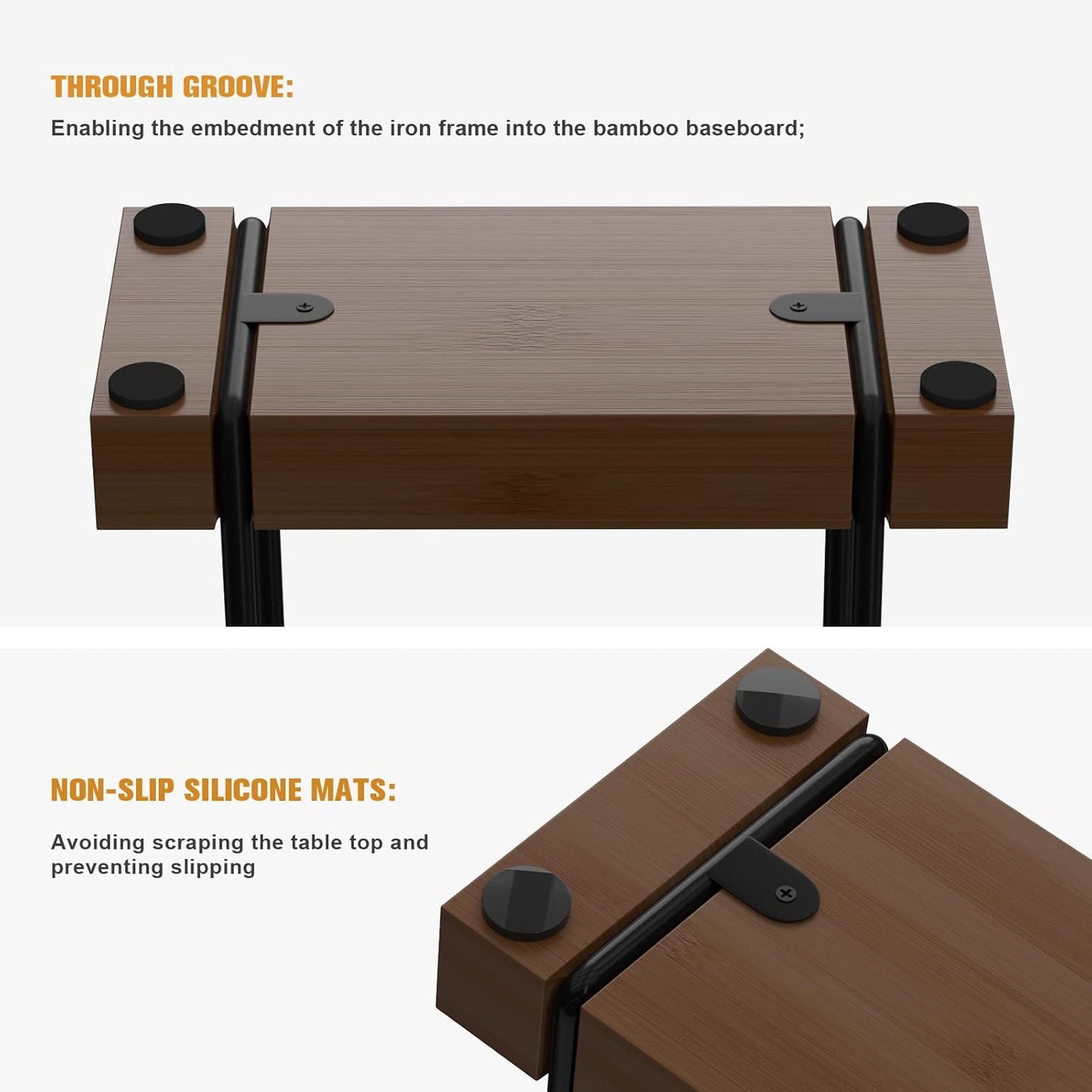 Wican Napkin Holder for Table, Bamboo Iron Standing Napkin Dispenser for Kitchen Dining Farmhouse Cocktail Picnic Bar Rustic Wood Holders for Paper Mail Bills Suitable for All Dining Room Decors Black