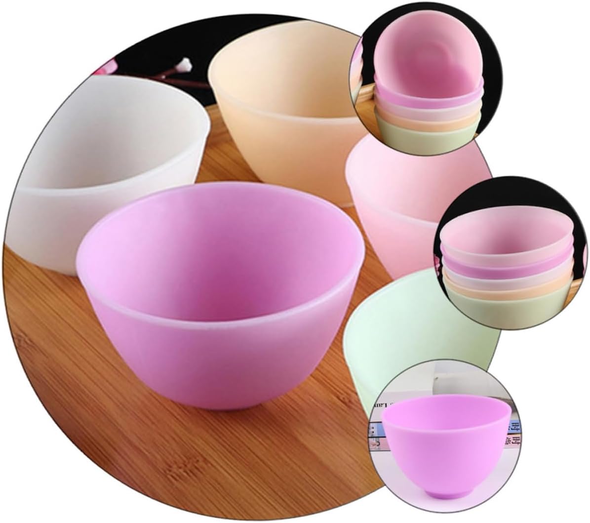 Ipetboom 6pcs Silicone Bowl Household Beauty Salon Bowls Multi-use for Diy Masks Dishwasher Safe