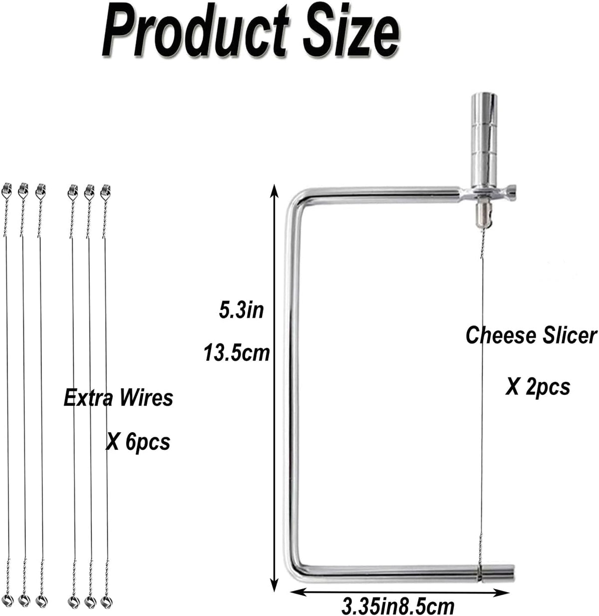 Cheese Slicer Accessories Kitchen Marble Board Cheese Cutter Stainless Steel Components Ideal Making Giftable Cheese Cutting Boards with The Cheese Slicer Kit (4CheesS slicer 12Extra Wires,6inch)