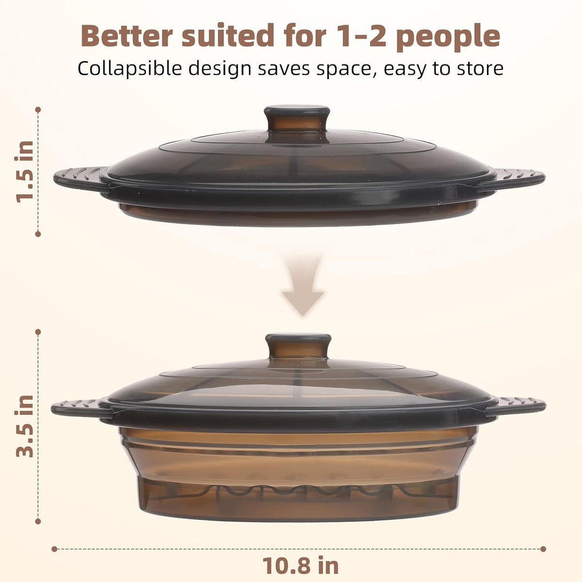 Silicone Microwave Steamer Collapsible Cooker for Vegetables Fish Prep Meal