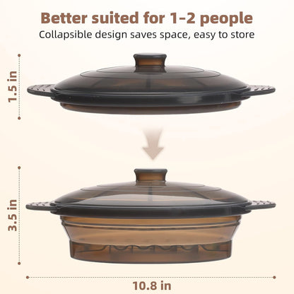 Silicone Microwave Steamer Collapsible Cooker for Vegetables Fish Prep Meal