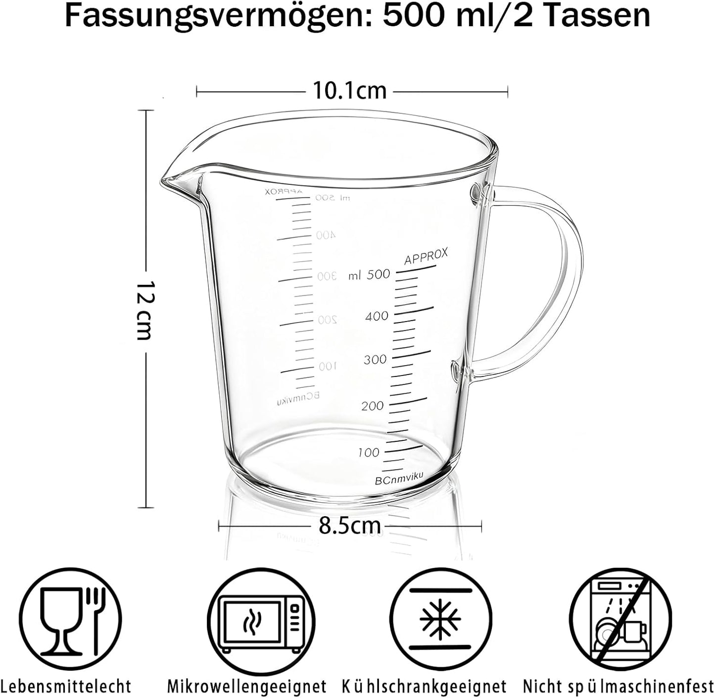Glass Measuring Cup,Liquid Measuring Cups with 3 Scale(700ml,24oz,3cups) for Kitchen,Restaurant Baking,Cooking,Prepping