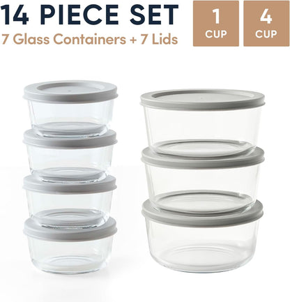 6-Piece Glass Food Storage Containers Set (3 Containers + 3 BPA-Free Lids) | 2-Cup, Leakproof | Microwave, Freezer, Oven & Dishwasher Safe | Ideal for Meal Prep & Pantry Organization, Pistachio