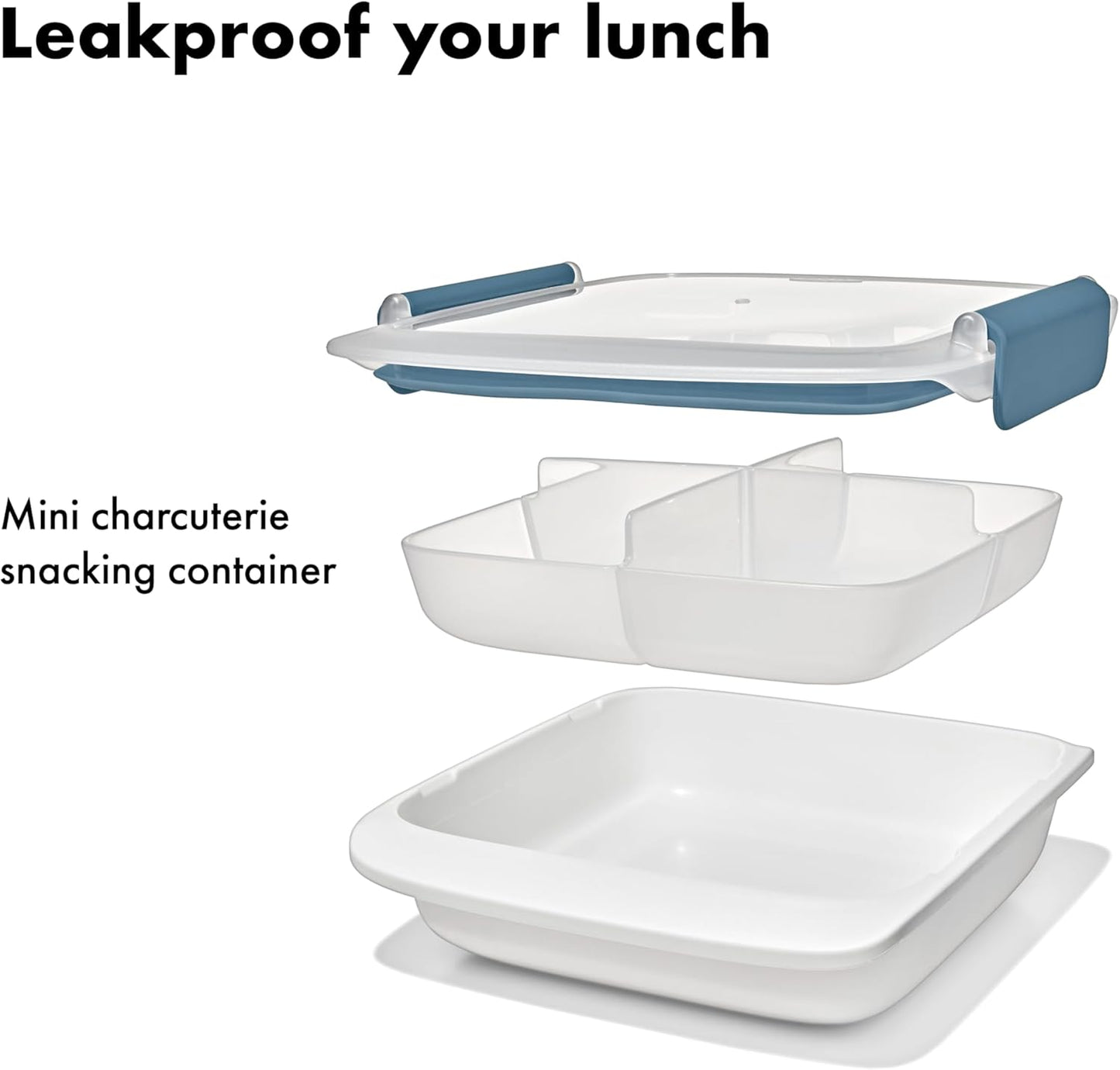 OXO Good Grips Prep & Go Snack & Dip Container, Snack Fuss-Free on the Move, Leakproof Reusable Small Meal Food Storage and Lid, Food Containers with Lids, Snack Organizer, 1.6 Cups/0.4 L