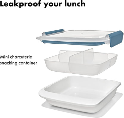 OXO Good Grips Prep & Go Snack & Dip Container, Snack Fuss-Free on the Move, Leakproof Reusable Small Meal Food Storage and Lid, Food Containers with Lids, Snack Organizer, 1.6 Cups/0.4 L