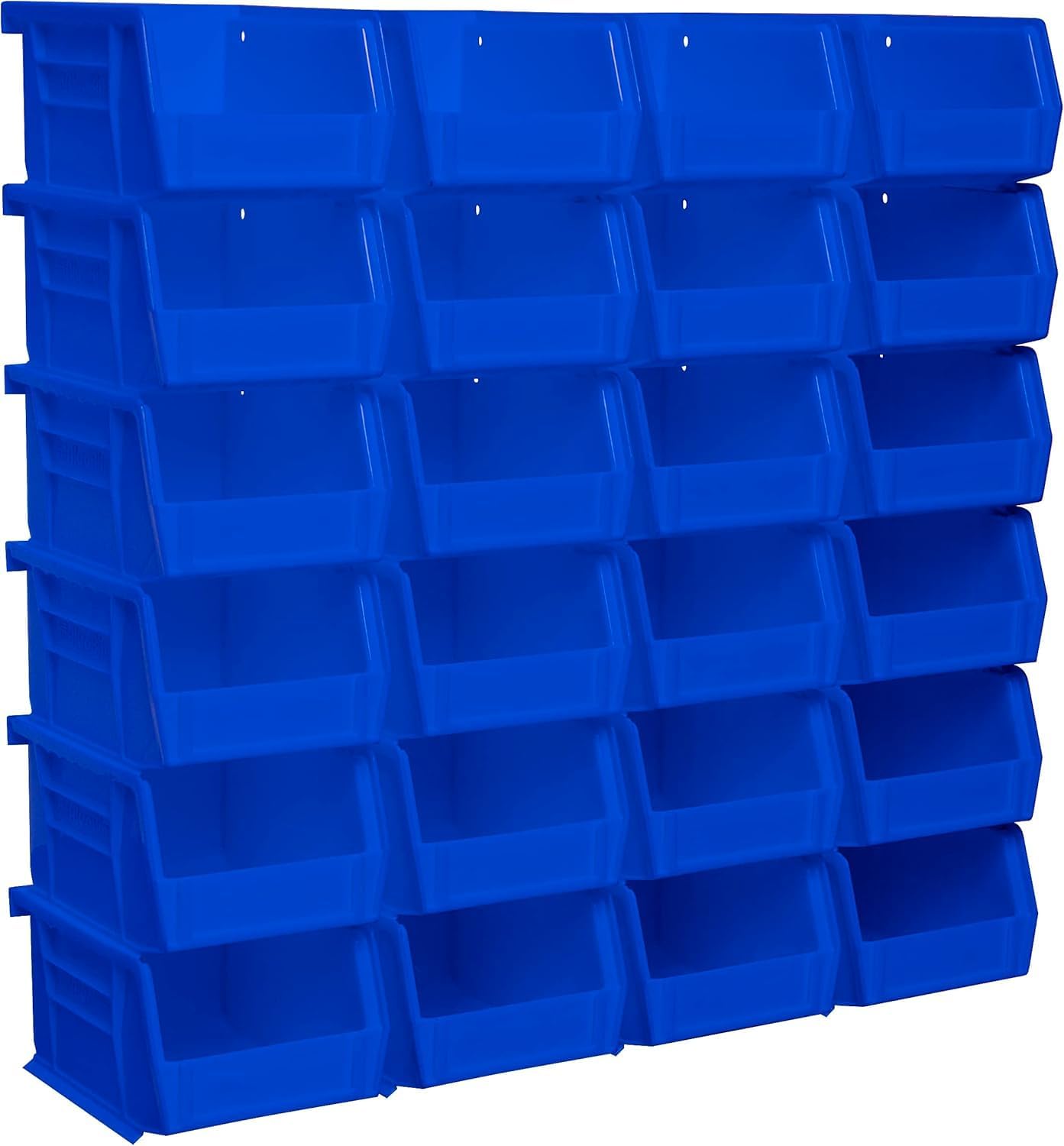 Akro-Mils 30210 AkroBins Plastic Storage Bins, Space-Saving Stackable Bins for Garage, Pantry, Craft Organization, 5" x 4" x 3", Black, 24-Pack