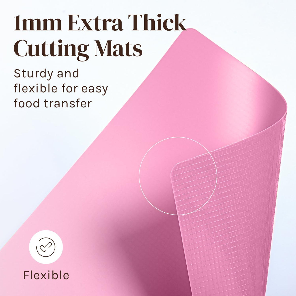 Extra Thick Flexible Plastic Cutting Board Mats, Set of 6 for Kitchen, BPA Free, Non-Slip Waffle Back, Dishwasher Safe Cutting Boards, Color Coded with Food Icons, 15x12 Inch - Cooler Kitchen