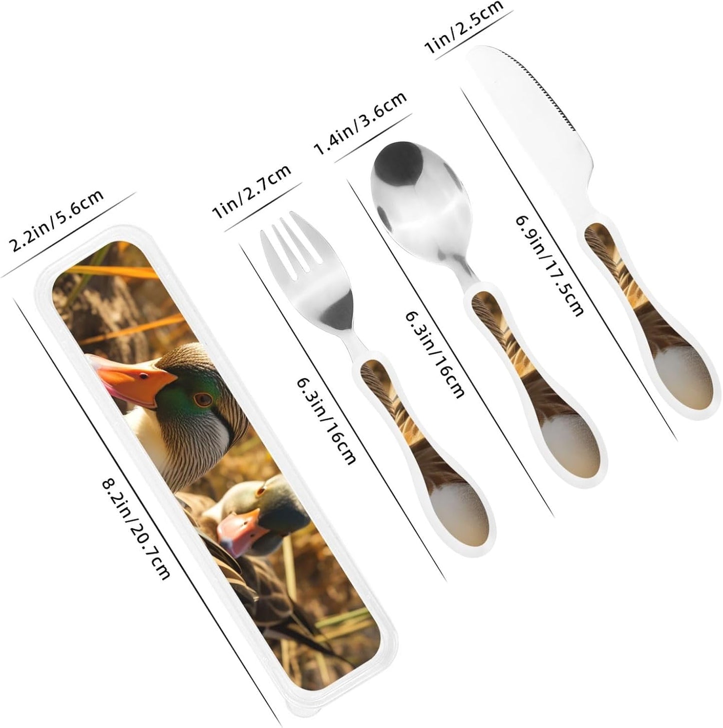 3-Piece Kids Silverware Set With Storage Case, Stainless Steel Reusable Children Safe Knife Spoon Fork Set Astronaut Cat Fish Children Flatware Set For Kids Lunch Box