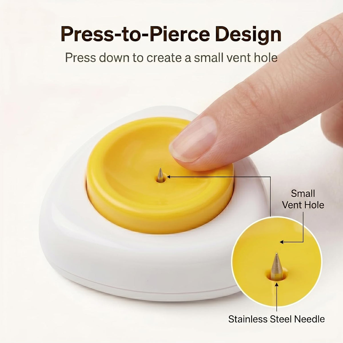 Magnetic Egg Piercer for Hard Boiled Eggs Safety Lock