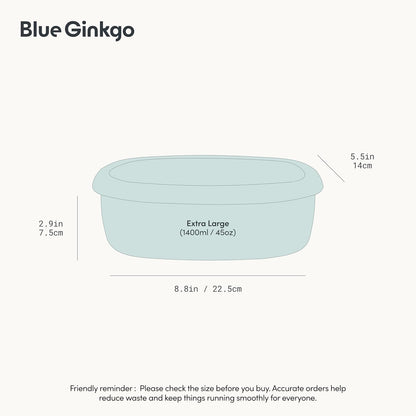 BLUE GINKGO Nesting Silicone Containers - Set of 3 Hard-Shell Silicone Food Storage Containers | BPA Free, Airtight, Dishwasher and Freezer Safe (6.7oz, 10oz, 20oz) - Green