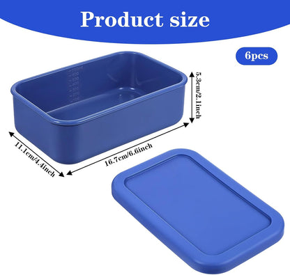 Keneaoeo 6 Pcs 2 Cup Silicone Freezer Molds Freezer Tray with Lid Reusable Food Storage Containers for Soups Sauces Stews Meal Prep, Bpa Free, Microwave & Dishwasher Safe