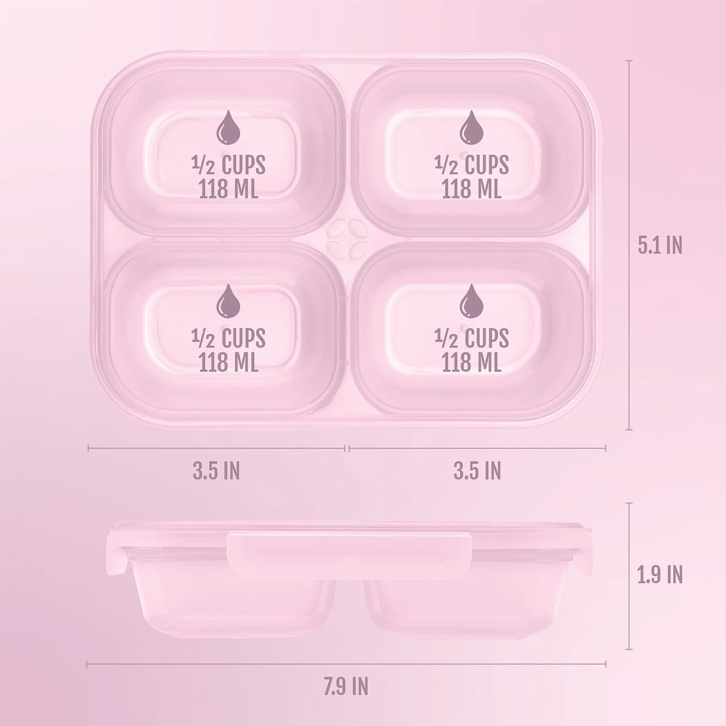 Ello Snap & Nest 10-Piece 4.5 Cup Plastic Meal Prep Set, Reusable Food Containers for Healthy Eating, Freezer, Dishwasher Safe, Berry Fields