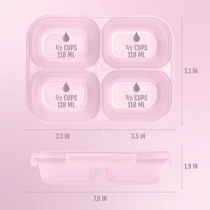 Ello Snap & Nest 10-Piece 4.5 Cup Plastic Meal Prep Set, Reusable Food Containers for Healthy Eating, Freezer, Dishwasher Safe, Berry Fields