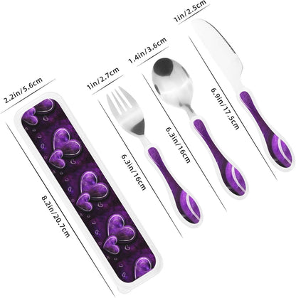 3-Piece Kids Silverware Set With Storage Case, Stainless Steel Reusable Children Safe Knife Spoon Fork Set Grim Reaper Children Flatware Set For Kids Lunch Box