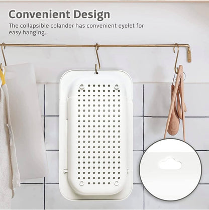 Expandable Over-the-Sink Colander Strainer Basket 14.25 to 19.5 Inch Black