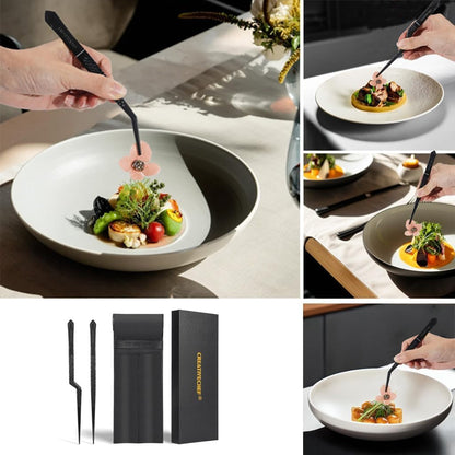 Cooking Tweezers, Chef's Tweezers Tongs, Universal for all kinds of cooking, steak, plating, pasta and many other scenarios (1PC Set)
