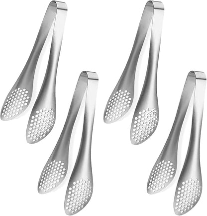 4 PCS Serving Tongs Black Tongs 9 Inch Serving Utensils Stainless Steel Serving Tongs for Salad Buffet Appetizer Dessert Tong for Food Parties, IAX-4B1-68