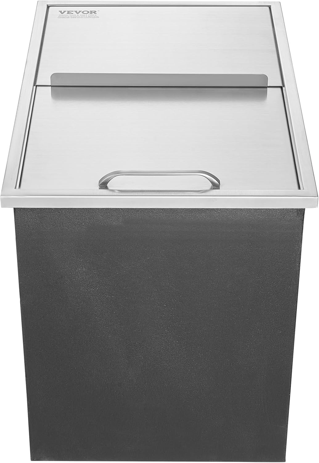 Happybuy Drop in Ice Chest 18L x 12W x 14.5H Inch Stainless Steel Ice Cooler with Sliding Cover Drop in Ice Bin Included Drain-Pipe and Drain Plug for Cold Wine Beer