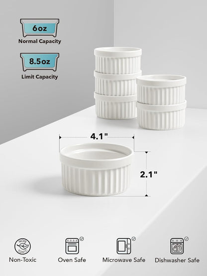 LE TAUCI Sauce Cups 2 OZ, Set of 6, White