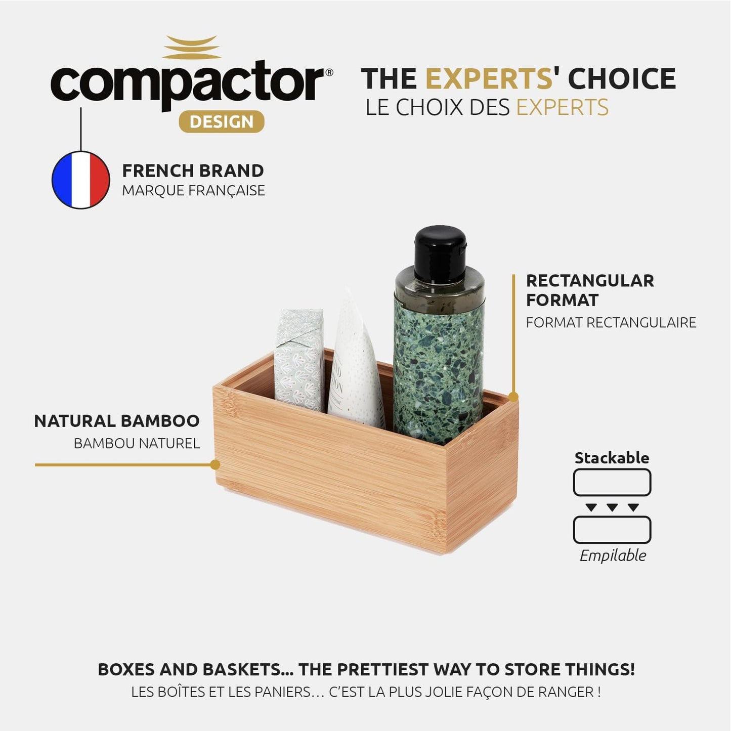 Compactor Osaka Organizer - Nature Collection, Size M | Eco-Friendly Bamboo Storage Solution