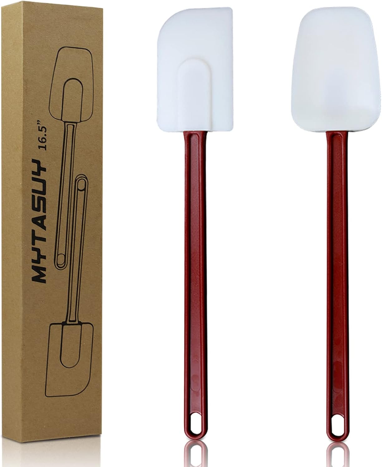 14 INCH Silicone Spatulas Heat Resistant Heavy Duty Rubber Spatulas Commercial Spatulas Set for Kitchen Use Silicone Cooking Utensils Sets of 2