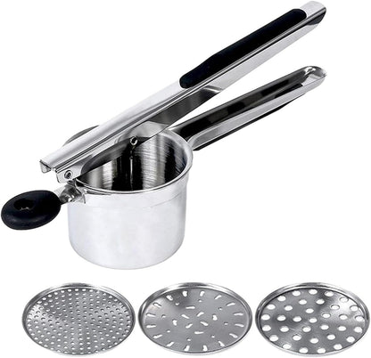 Stainless Steel Potato Ricer With 3 Discs, Heavy Duty Potato Ricer for Mashed Potatoes, Large Capacity Potatoes Masher and Rice-r Kitchen Tool(COLOR:Red)