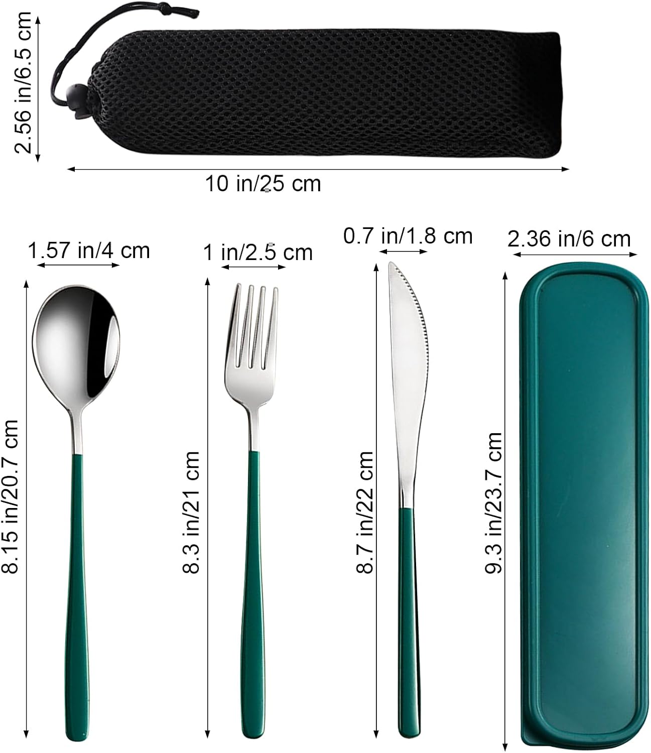 VANRA 4-Piece Portable Travel Utensils Set with Case 18/8 Stainless Steel Flatware Set Reusable Cutlery Set with Fork Spoon Knife Chopstick for Lunch Travel Camping School Work Picnic (Pink)