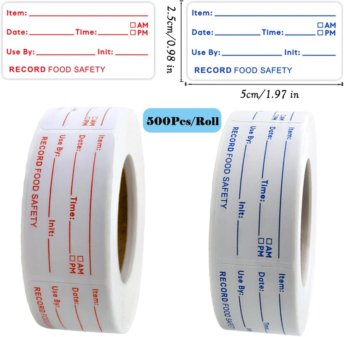 1000 Pcs Freezer Labels, 1 x 2 Inch Food Labels Stickers | Removable Labels for Food Containers, Freezer Tape Labels to Write on(2 Rolls, 2 Colors)