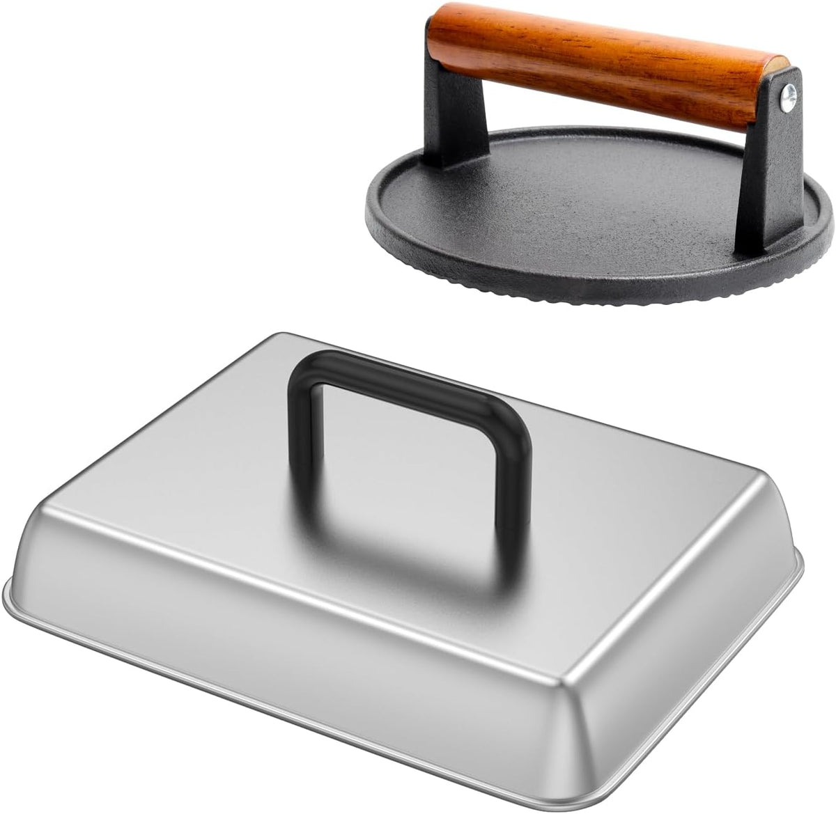 Square Cast Iron Burger Press Smash Griddle Cooking Weight for Blackstone