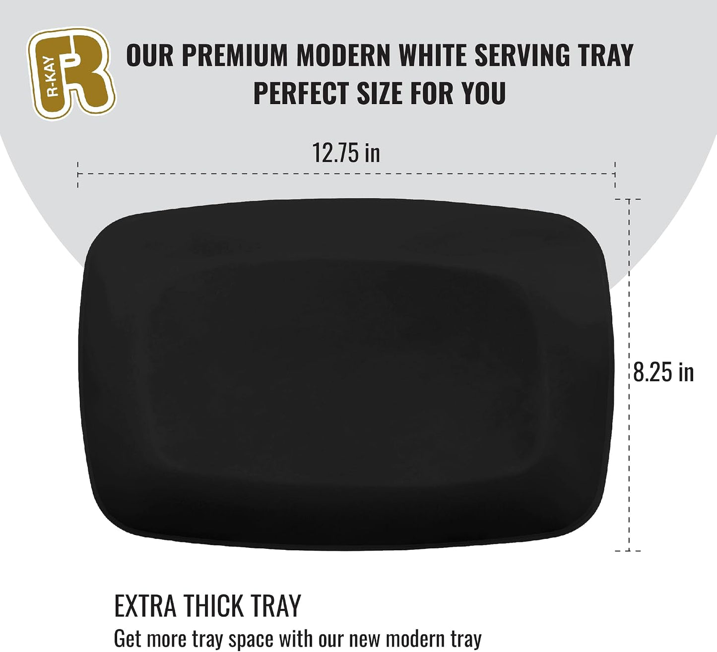R-kay 6 Pack Clear Plastic Serving Trays For Party, 12.75 x 8.25 In - Heavy Duty Plastic Trays For Food - Rectangular Platters