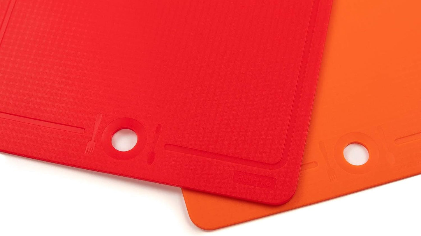 Made in Korea Silicone Cutting Board/Trivet, Non-Slip, 16.7'' x 10.3'', Dishwasher Safe, Easy Grip, BPA Free, Flexible Mat (Large, Red)